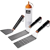 Traeger Grills Flat Top Grill Essentials Kit &ndash; 2 Spatulas, Scraper &amp; Squeeze Bottle | Complete Griddle Tool Set for Smash Burgers, Frying &amp; More