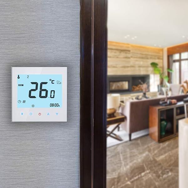 BecaSmart Serie 1000 3A LCD Touchscreen Kesselheizung Intelligente Programmiersteuerung Thermostat mit WIFI Verbindung Kesselheizung WeiWIFI
