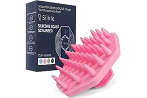 SILKLE Silicone Scalp Scrubber - Massage Shampoo Brush, Soft Bristles for Hair Growth & Dandruff Removal - Ergonomic Design, Wet & Dry Use, Deep Cleansing Scalp Exfoliator for All Hair Types - Pink