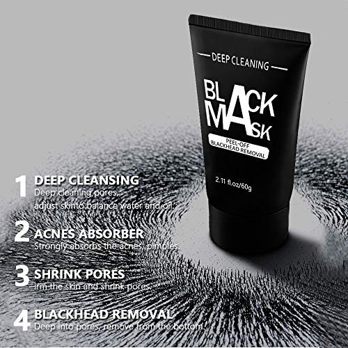 Blackhead Remover Mask Strips Peal off Blackhead Mask Bamboo Activated Charcoal Deep Cleansing Facial Mask for Face and Nose
