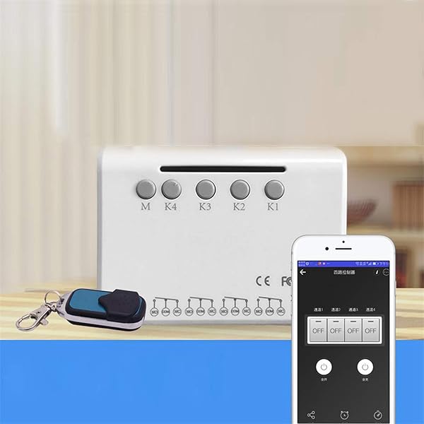 Blesiya 4 canales WiFi rel interruptor mdulo Smart Home Control remoto cc 5V DIY interruptor mdulo Compatible con Alexa Home