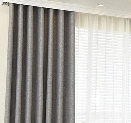 Oofay Taps Materiel De Lin Rideau Occultant Thermiques Simple Pas De Bruit Isolation Thermique Chambre A Coucher Epaissie Salon Baie Vitree Decoration Balcon 1 Piece Gris 0x270cm Amazon Fr Cuisine Maison