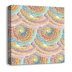 Canvas Wall Art Abstract Leaves Painting Artwork for Home Prints Framed - 12x12 inches