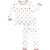 BambooBud Girls Boys Toddler Pajama Set 2-Piece Kids Sleepwear Pjs Unisex Cute Soft Long Sleeve Pajamas Sets, Heart, 6Y