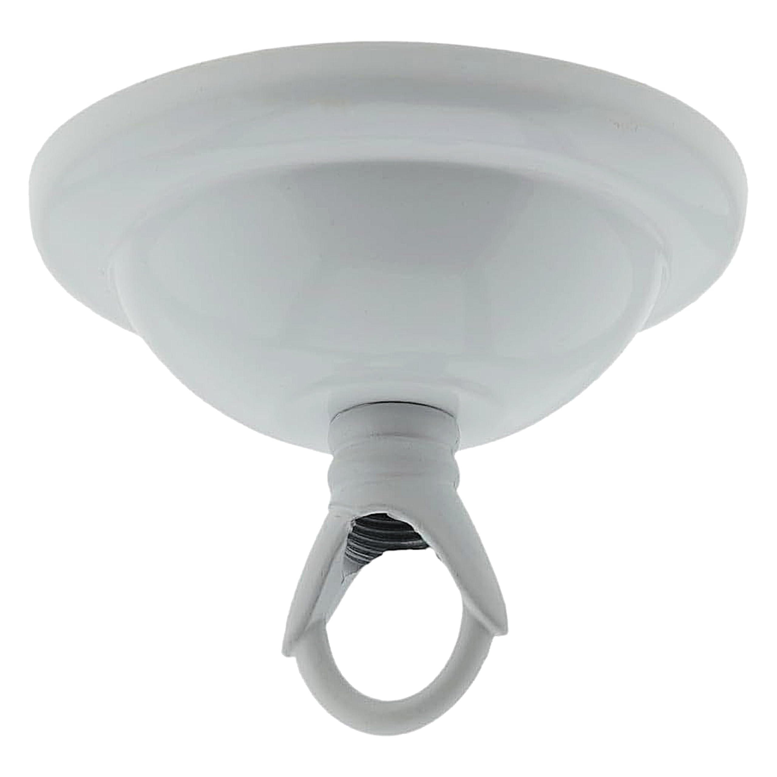 1 Pack Art Deco 67mm Diameter Small Metal Ceiling Rose and Deco Styled Metal Closed Loop in Gloss White Finish