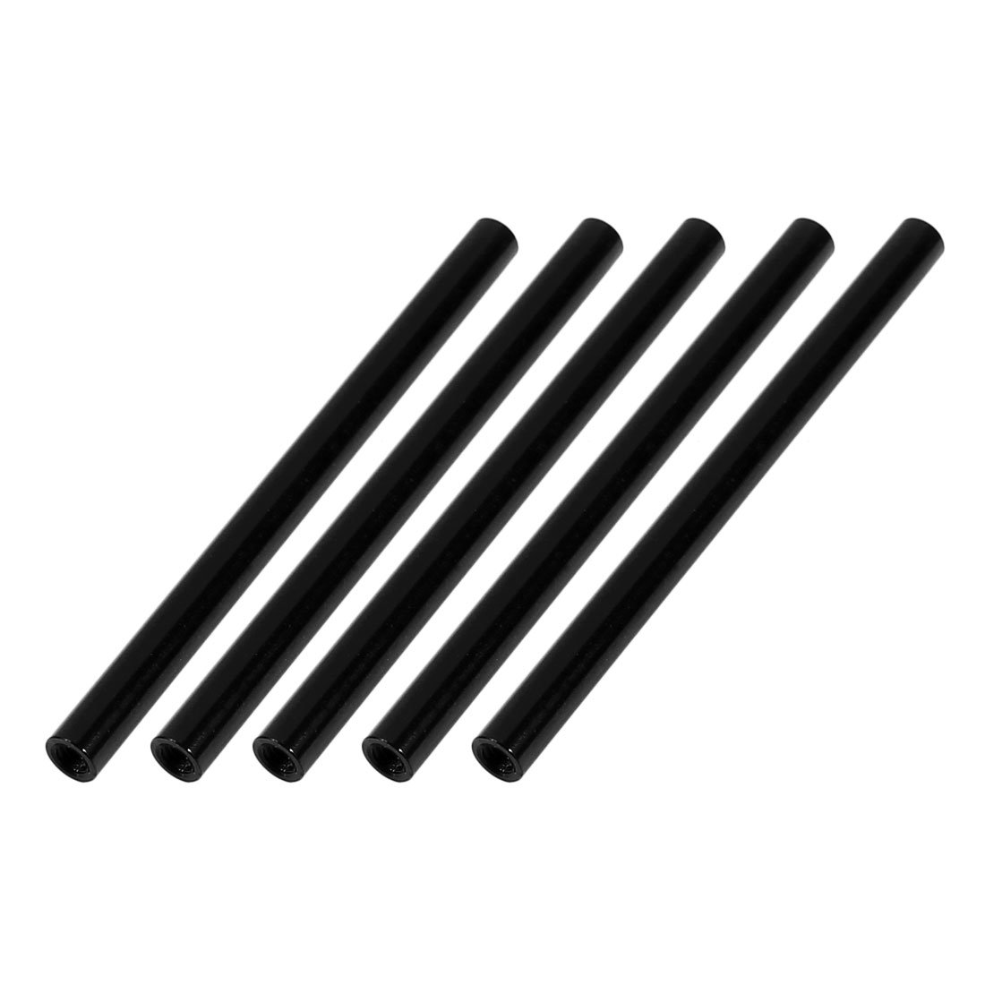 sourcingmap 5Pcs M3 x 70mm Round Aluminum Column Alloy Standoff Spacer Stud Fastener for Quadcopter Black