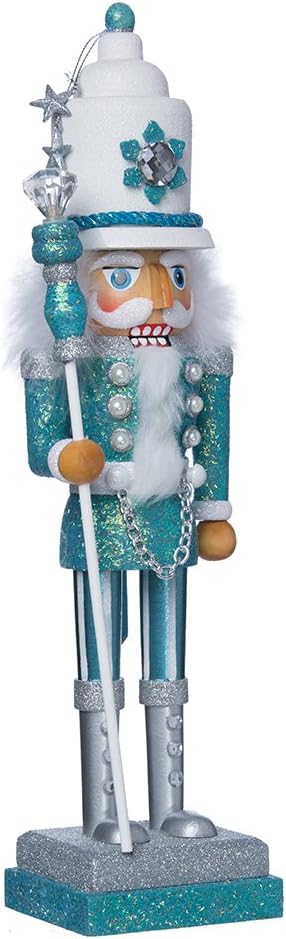 Nutcrackers - Kurt Adler Hollywood Nutcracker, 17-Inch, Turquoise/White (HA0152)