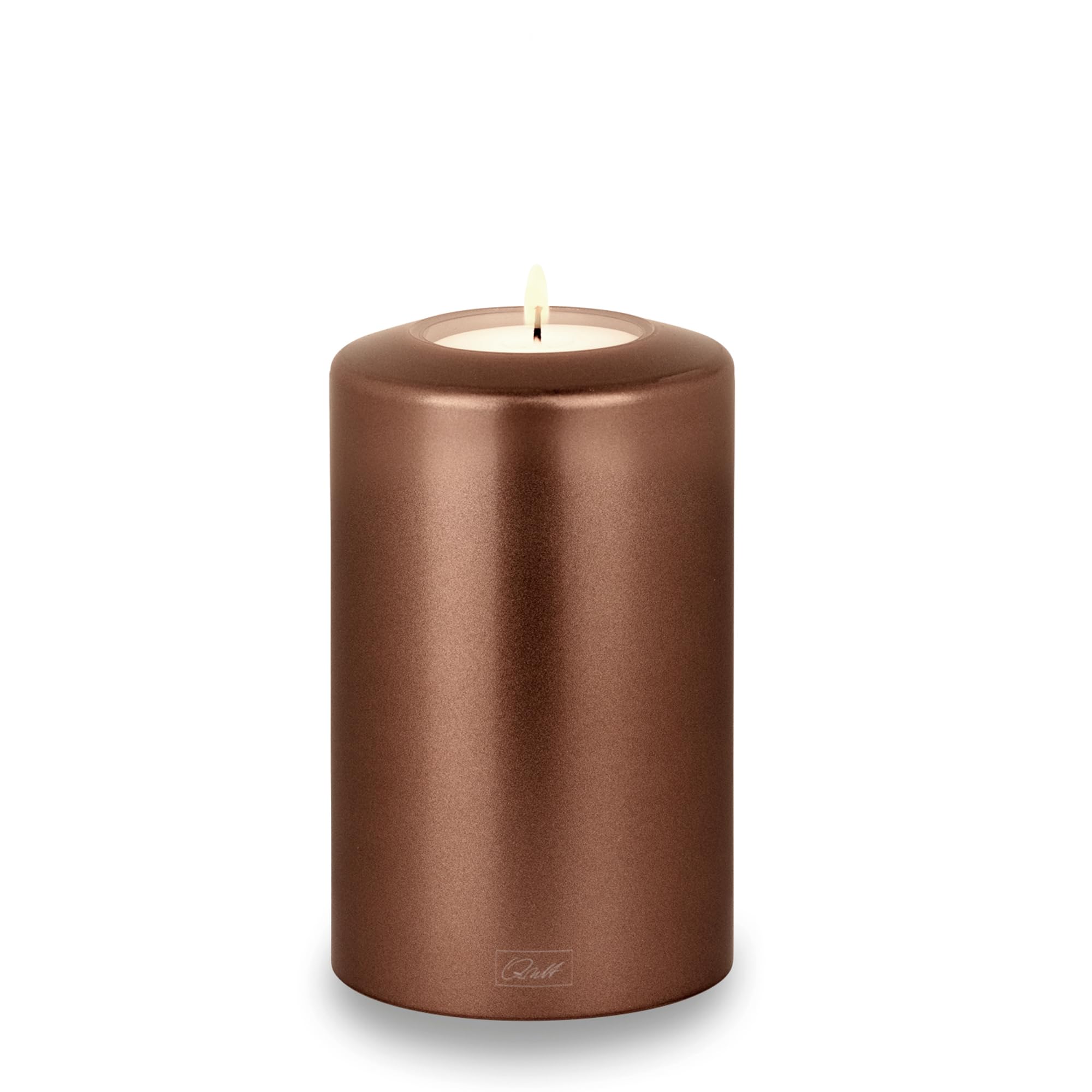 Qult Farluce Trend Bronze Diameter 8 + 10 cm • Tea Light Holder in Candle Shape • Candle • Plastic Candle in Candle Look • Tea Light Candle with Tea Light Insert • Includes Tea Light (Diameter 10 x
