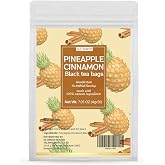 Premium 50 Pineapple Hot Cinnamon Black Fruit Tea Bags, Made with 100% Natural Fruit &amp; Herbs, No Additives &amp; Caffeine Free.