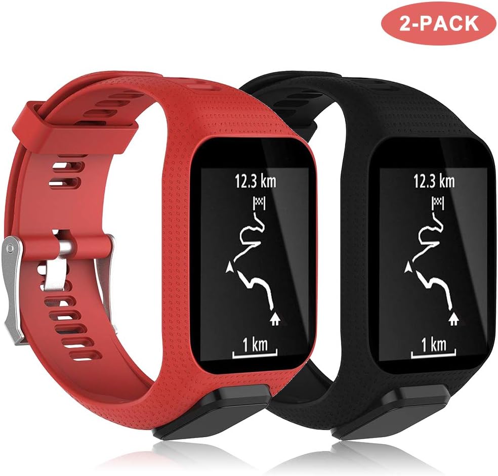 TOPsic TomTom Strap, Silicone Watch Band Replacement Strap for TomTom Runner 3, TomTom Spark 3, TomTom Runner 2, TomTom Spark, TomTom Golfer 2, TomTom Adventurer