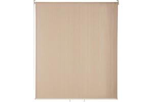 VICLLAX Outdoor Roller Shade, Patio Blinds Roll Up Shade (7' W X 8' L), Wheat