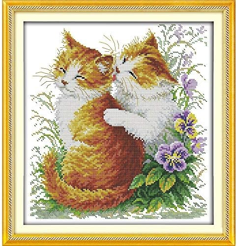 永遠の愛のクリスマスキス猫 2 クロスステッチキット生態コットンスタンプ11 Ct 永遠の愛のクリスマスキス猫 2 クロスステッチキット生態コットンスタンプ11 Ct