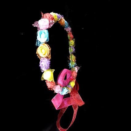 Tyohaaram Tiaras -Multi Color Roses With Ribbon