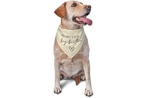 vercosee Promoted to Big Brother Dog Bandana Gender Reveal Dog Bandana Reversible,Photo Props Accessories,Gift for Dog Lover Owner (Khaki)