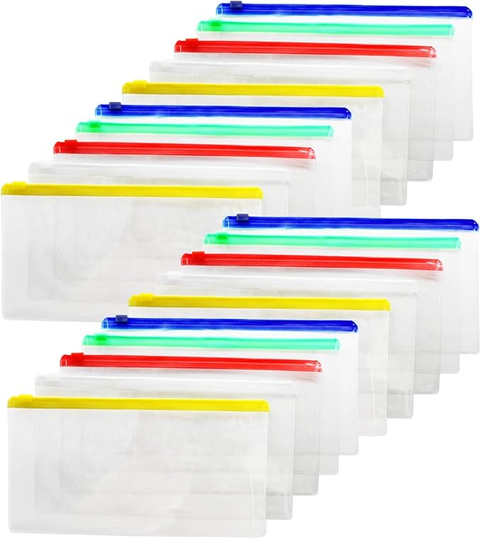HIAMLAYAS 20pcs Poly Zip Envelope, 9"x 4.7" Clear