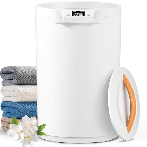 CWDOLROI TOWEL WARMER, 20L LARGE TOWEL WARMERS FOR BATHROOM, TOWEL BUCKET FITS UP TWO 40″X70″ OVERSIZED TOWELS, BATHROBES, BLANKETS, TOWEL HEATER WITH LCD, 4 TIMER SETTING AND AUTO SHUT OFF(WHITE)