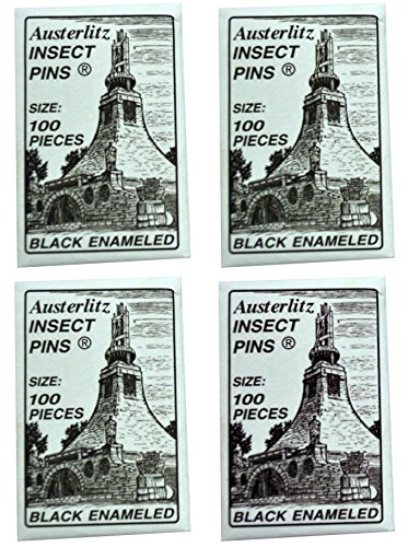 Museum Grade Insect Entomology Dissection Pins - 1.5"/38mm Length, Sizes 00 through 3 (Packs of 100) (Multi Pack - 100 of Each Size (00, 1, 2, 3))