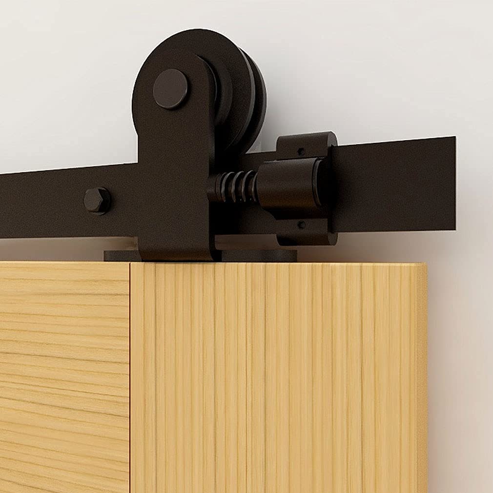 CCJH 200cm Sliding Door System Hardware Rail Set Sliding Door Black T Shape