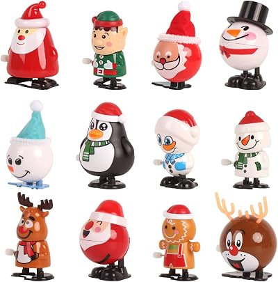 LOKIPA 12pcs Christmas Wind Up Toys for Kids Stocking Stuffer Party Favor Santa