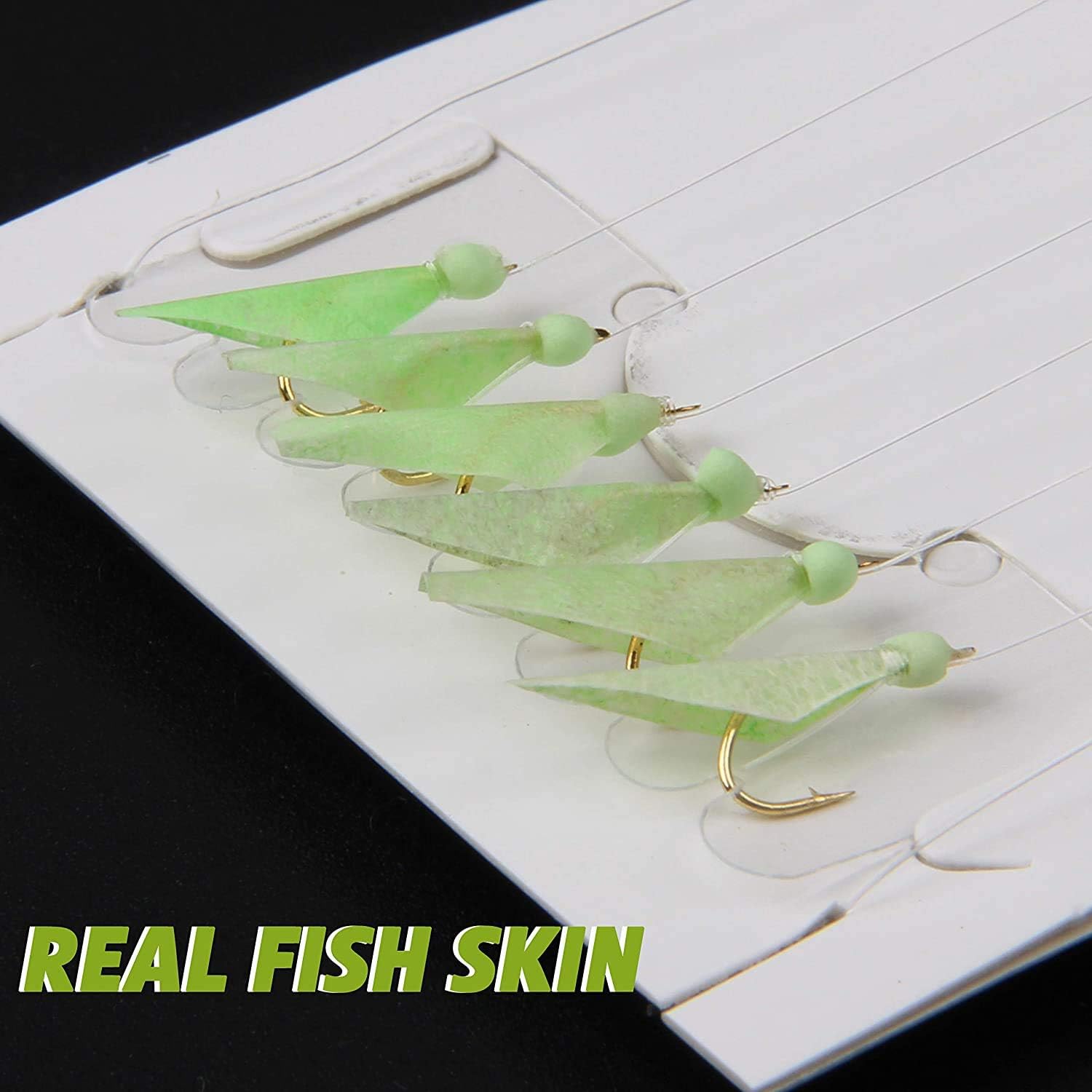Fishing Rigs Bait Lures Freshwater Saltwater Sea Rigs Glow Rigs with Fish Skin/Feather Hooks Size 4 6 8 by Shaddock : Sports & Outdoors