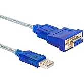 DTECH 6 Feet USB 2.0 to RS232 DB9 Female Serial Adapter Cable Supports Windows 11 10, 8, 7, Mac, Linux
