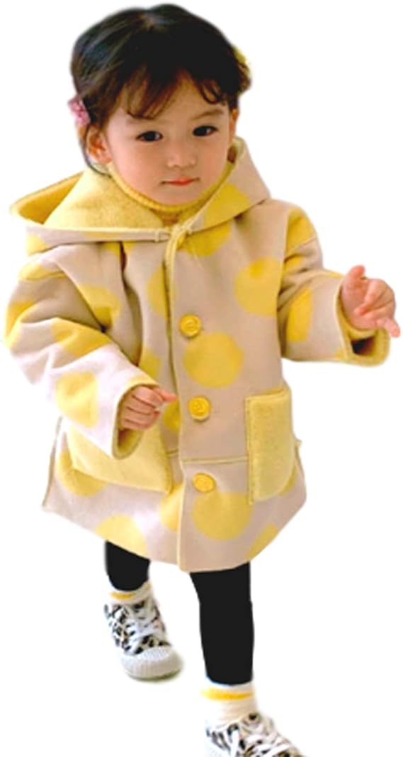 Amazon ミャオッティ ガールズコート リバーシブル ドット柄 水玉 フード付き 子供服 女の子 ピンク イエロー 100 1 コート ジャケット 通販