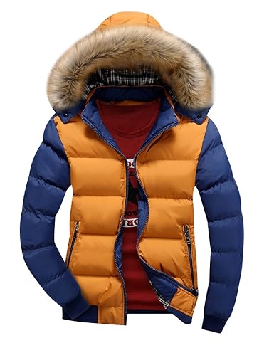 Qitun Herren Jacke Parka übergangsjacke Winterjacke Wintermantel Sweatjacke Wärmejacke Lange Daunenjacke Leichte Steppjacke
