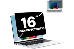 16 Inch 16:10 Laptop Privacy Screen Filter, Computer Monitor Privacy Shield and Anti Glare Blue Light Filter, Removable 16" P