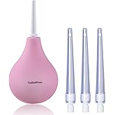 TopQuaFocus 8oz Enema Bulb Kit Anal and Vaginal Douche Bulb for Men Flushing System Enemas Silicone Bulb 4 Replaceable Tips (