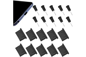 ACKLLR 10 Pairs USB C Dust Plugs Set for Type C Charging Port and Earphone Jack, Silicone Anti-Dust Pluggy Caps Compatible with Samsung S10, Note, Pixel, One Plus,Latest 12”, 13” and 15” Mac Laptops