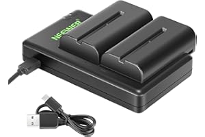 NEEWER 2 Pack Replacement Battery for NP-F550 with Charger Compatible with Sony NP-F970 F750 F770 F960 F550 F530 F330 F570 CC