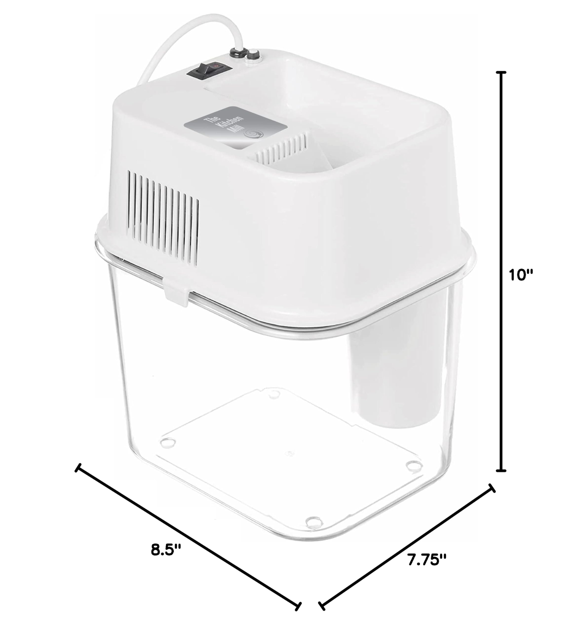 The Kitchen Mill - Electric Grain Mill - High Speed Wheat, Corn, Grain Grinder, Flour Mill - Assembled in the USA - Stainless Steel Milling Chamber