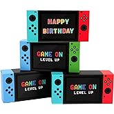 Video Game Party Favor Boxes - 12 PCS Game On Theme Gifts Boxes for Boys Kids Video Game Birthday Party Supplies Goodie Candy Bags Gamer Party Decorations