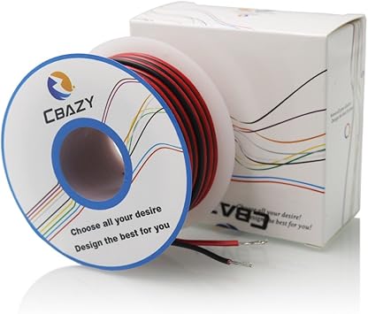 Cbazy 28awg 2pin Red Black Wire Hardwire 28ga Hook Up Wire Cable Extension Cable 2 Wire 300v 15 Meters 49 2ft