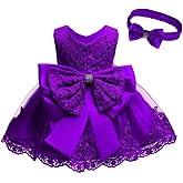 0-6T Toddler Baby Girl Embroidered Tutu Ball Gown Lace Dresses with Headwear
