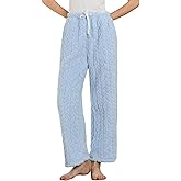 LYCY Fluffy Pajama Pants for Women, Comfy Fuzzy Pj Bottoms with Pockets Drawstring Fleece Sleepwear Soft Winter