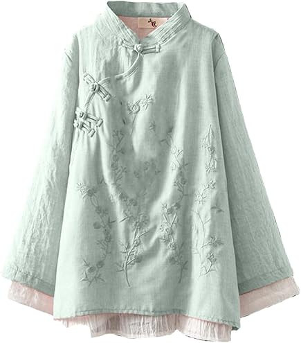 NFYM Women's Retro Button Down Shirts Open Front Long Sleeve