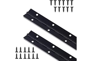 GRRONZEE 2PCS Heavy Duty Piano Hinge 30 Inch x 1.2 Inch Stainless Steel Black Continuous Hinge for Cabinet, Door, DIY Wood Boxes, 0.047" Leaf Thickness, 1.2" Open Width