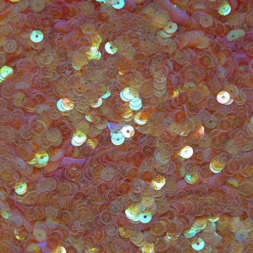 5mm Flat Round Sequin Paillettes ~ Amber Golden Crystal Iris Rainbow ~ Loose sequins for embroidery, bridal, applique, arts, crafts, and embellishment. Made in USA.