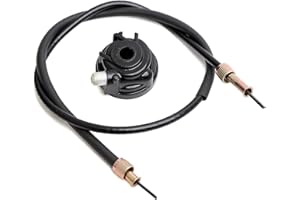 Minho Scooter Speedometer Drive Gear with Cable Kit 12mm Axle Hole, Black, Durable Aluminum Alloy Construction, Fit for Chine