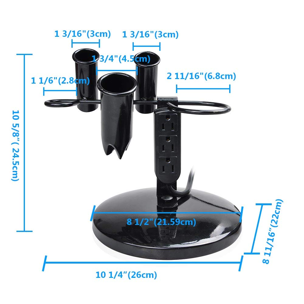AW Tabletop Blow Dryer Hair Iron Holder Salon Appliance Stand with 3 Outlets for Stylist Hot Tool Straightener: Beauty