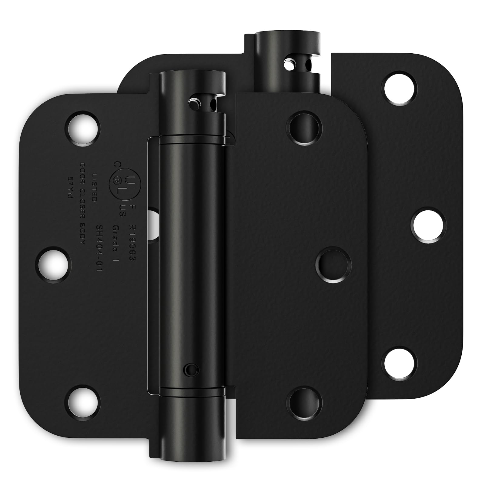 Photo 1 of Luxbaro 2 Pack Self Closing Door Hinges 3.5 Inch, Matte Black Spring Loaded Hinges with 5/8'' Radius Corners, Adjustable Tension for Garage, Front Door, for Left and Right Hand Door, UL Listed