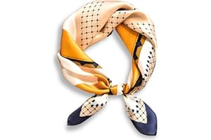 PoeticEHome 100% Mulberry Silk Neck Scarf 21"x21" Small Square Scarfs for Women Gift Packed