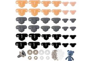 AHANDMAKER 30pcs Safety Noses for Amigurumi Large Pink Safety Noses Resin Animal Noses with Plastic Washers 18mm 25mm 30mm fo