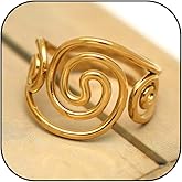 Someki boho Statement Ring Stainless Steel Adjustable Gold Jewelry Rings Summer Accessories Anniversary Birthday Gifts for Women