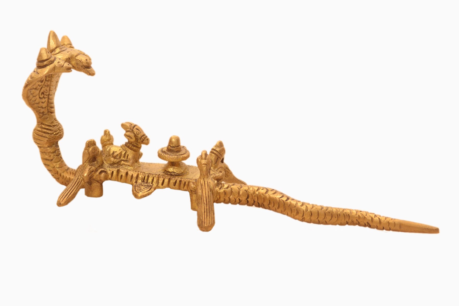 Purpledip Rare Collection Lord Mahadev Shivaling Statue Idol With Nandi On Sheshanag (10921)