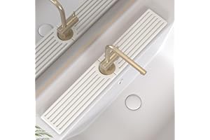 TELOMET Kitchen Faucet Mat, Diatomite Sink Faucet Mat Splash Guard for Kitchen, Water Absorbing Stone Tray for Sink, Quick Drying Faucet Mat for Kitchen Sink, Absorbent Stone Drying Tray for Bathroom Counter