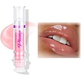 Plumping Lip Oil With Chili Extract - Fuller Lips Instantly! Ultra-Hydrating &amp; Nourishing, Glossy Finish Lip Glow Oil, Lip Plumping Booster Plump, Smooth, and Define Your Lips Naturally (01 Pink)