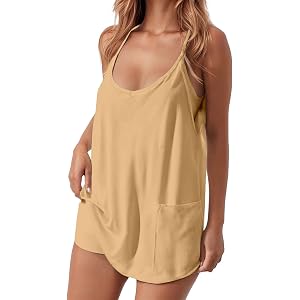 WWPPAION Romper Dress With Shorts Underneath Pack Athletic Dress Spaghetti Straps Tennis Workout 2026 Summer Jumpsuits
