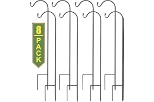 Sorbus Shepherds Hooks for Outdoor - Set of 8 Extendable Garden Planter Stakes for Bird Feeders, Outdoor Décor, Plants, Light